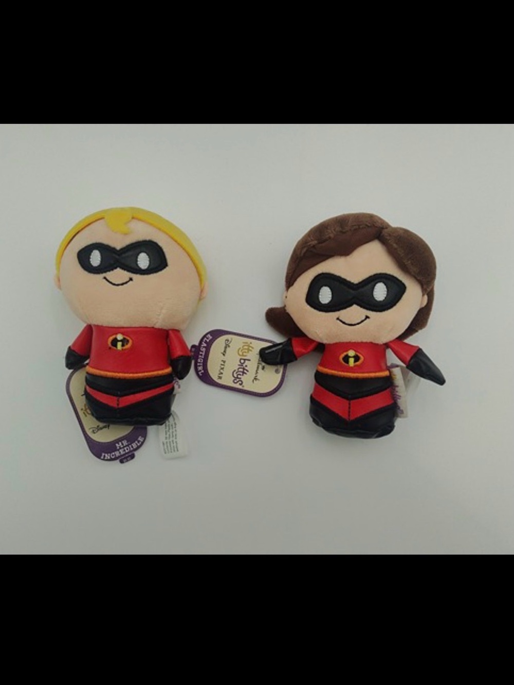 Hallmark Itty Bittys The Incredibles Plush Lot - Mr Incredible & Elastigirl NWT
